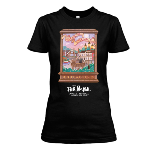 GD72: Droitwich Sign White Logo Ladies T-Shirt